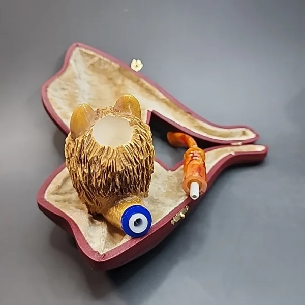 Kenan Block Meerschaum Pipe, Carved Wolf Head, New [SOLD OUT] - Image 12