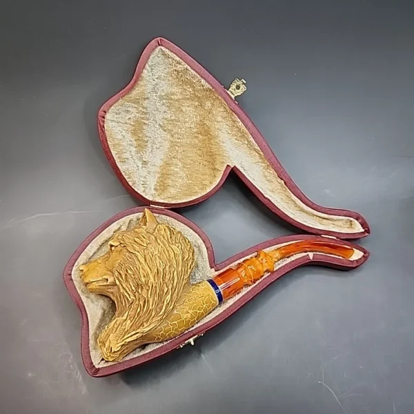 Kenan Block Meerschaum Pipe, Carved Wolf Head, New [SOLD OUT] - Image 13