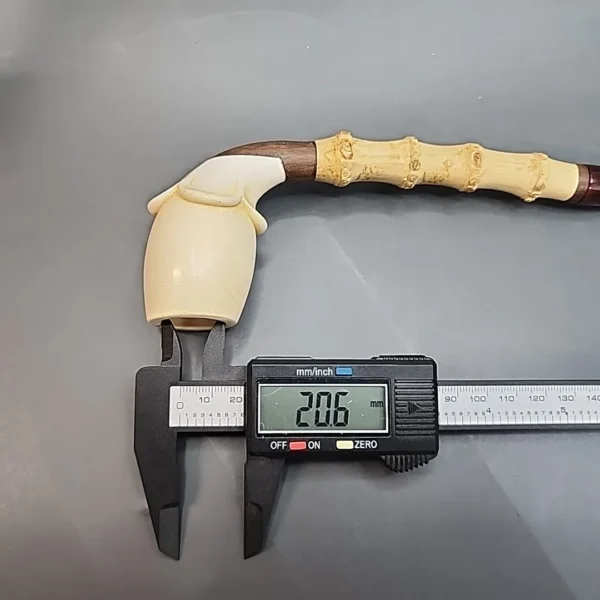Floral Block Meerschaum, Bamboo Shank Estate Pipe, Unsmoked [SOLD OUT] - Image 10