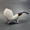 MBSD Meerschaum Deluxe, Rusticated Blowfish, Block Meerschaum Pipe, 9mm [SOLD OUT] - Image 4