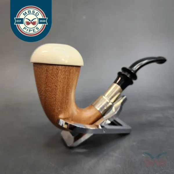 MBSD Meerschaum Calabash Block Meerschaum Pipe, Sterling Silver - Image 3