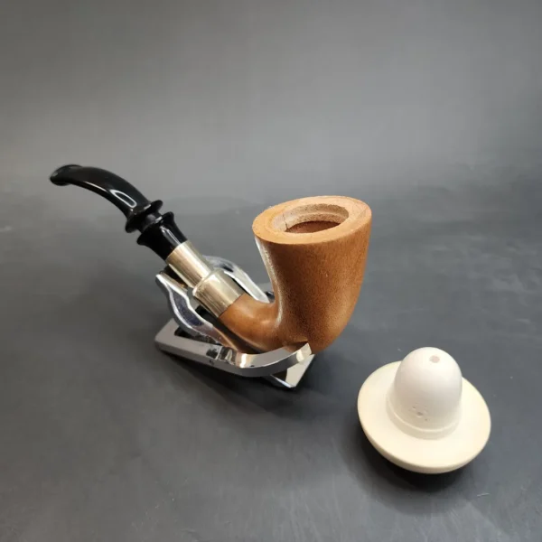 MBSD Meerschaum Calabash Block Meerschaum Pipe, Sterling Silver - Image 9