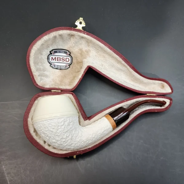 MBSD Meerschaum Deluxe, Bent Rhodesian, Block Meerschaum Pipe, 9mm [SOLD OUT] - Image 3