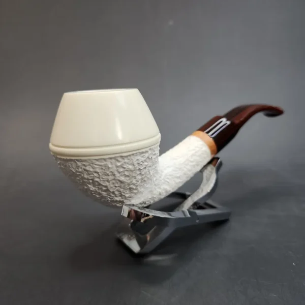 MBSD Meerschaum Deluxe, Bent Rhodesian, Block Meerschaum Pipe, 9mm [SOLD OUT] - Image 4