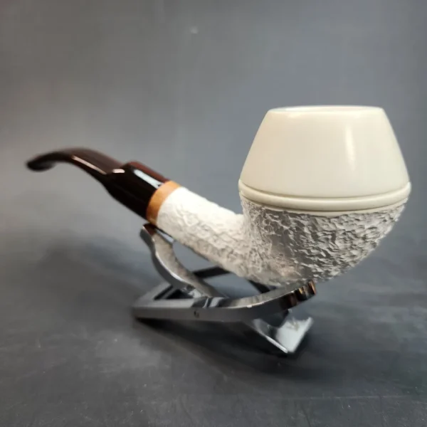 MBSD Meerschaum Deluxe, Bent Rhodesian, Block Meerschaum Pipe, 9mm [SOLD OUT] - Image 7
