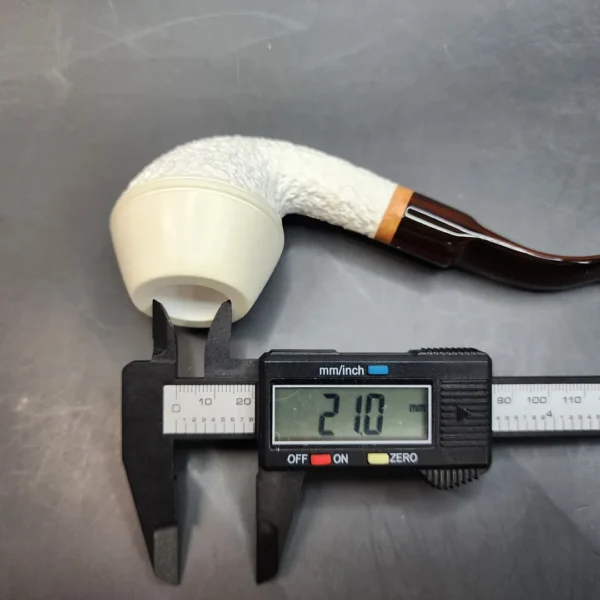 MBSD Meerschaum Deluxe, Bent Rhodesian, Block Meerschaum Pipe, 9mm [SOLD OUT] - Image 12