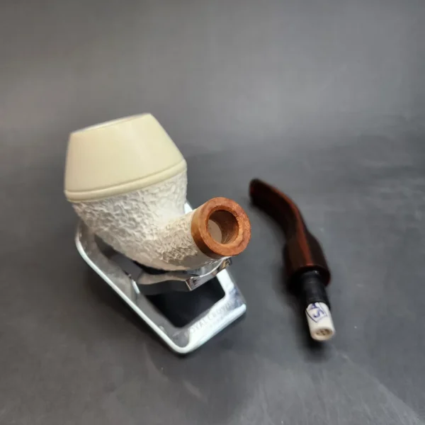 MBSD Meerschaum Deluxe, Bent Rhodesian, Block Meerschaum Pipe, 9mm [SOLD OUT] - Image 13