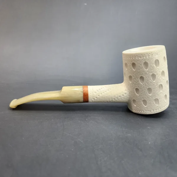 MBSD Meerschaum Deluxe, Lattice Poker, Block Meerschaum Pipe, 9mm [SOLD OUT] - Image 8