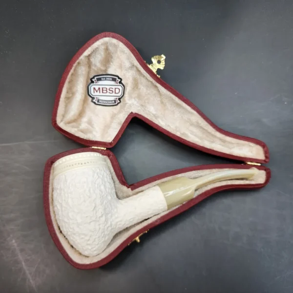 MBSD Meerschaum Deluxe, Rusticated Acorn, Block Meerschaum Pipe, 9mm [SOLD OUT] - Image 3