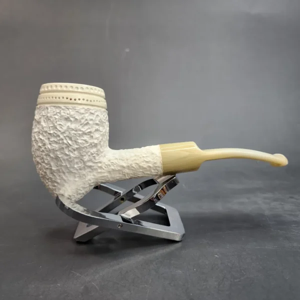 MBSD Meerschaum Deluxe, Rusticated Acorn, Block Meerschaum Pipe, 9mm [SOLD OUT] - Image 4