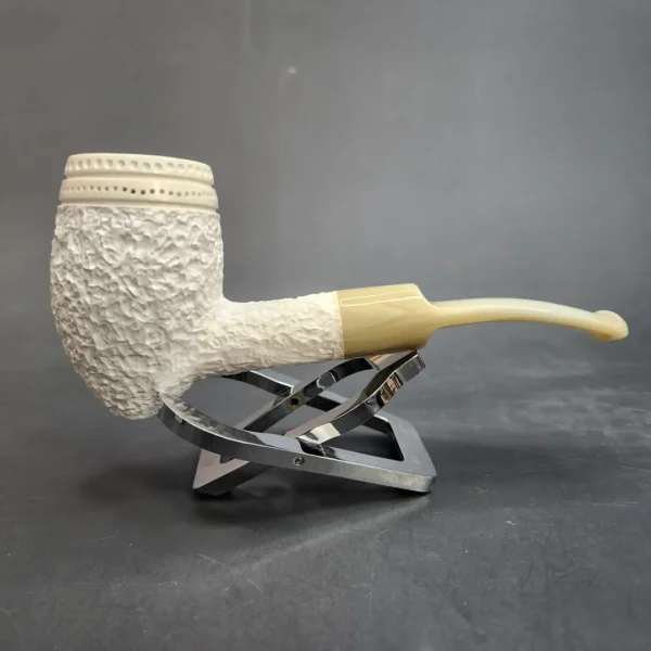 MBSD Meerschaum Deluxe, Rusticated Acorn, Block Meerschaum Pipe, 9mm [SOLD OUT] - Image 5