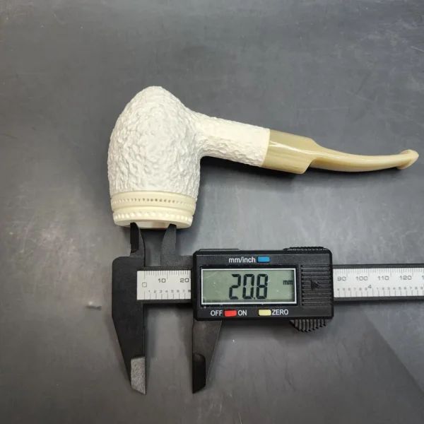 MBSD Meerschaum Deluxe, Rusticated Acorn, Block Meerschaum Pipe, 9mm [SOLD OUT] - Image 12