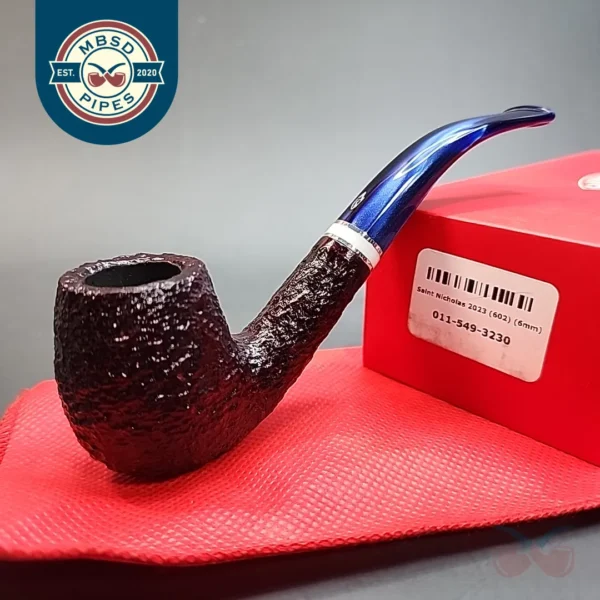 Savinelli 2023 Saint Nicholas 602, Sandblasted Bent Billiard, 6mm [SOLD OUT]