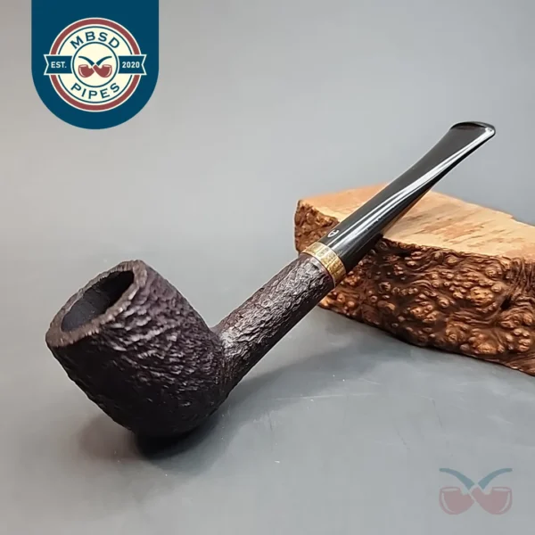 Gold Banded Astleys Rusticated Group 3 Straight Billiard Estate Briar Pipe, English Estates