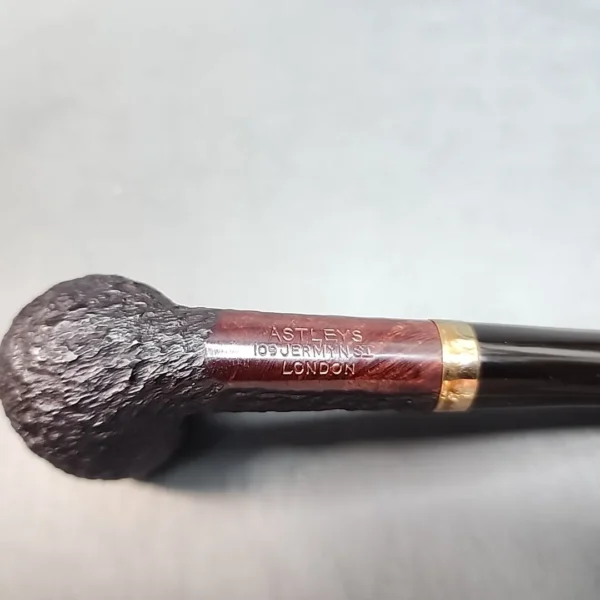 Gold Banded Astleys Rusticated Group 3 Straight Billiard Estate Briar Pipe, English Estates - Image 9