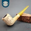 Vintage Floral Straight Billiard Block Meerschaum Pipe, Turkish Estates [SOLD OUT]