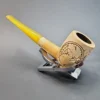 Vintage Floral Straight Billiard Block Meerschaum Pipe, Turkish Estates [SOLD OUT] - Image 6