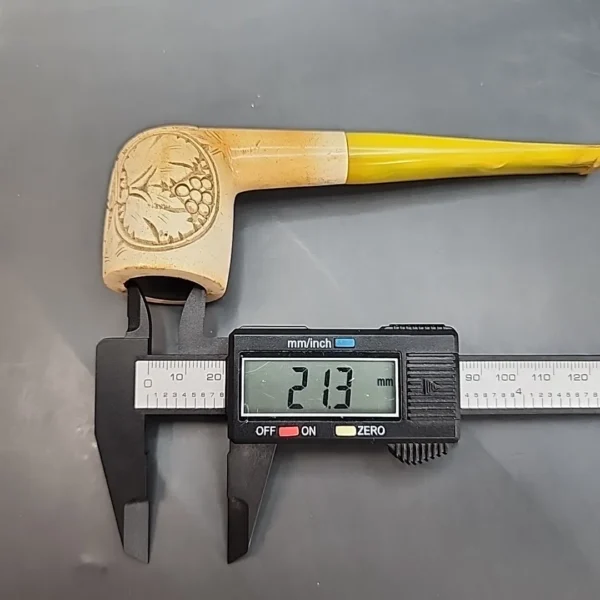 Vintage Floral Straight Billiard Block Meerschaum Pipe, Turkish Estates [SOLD OUT] - Image 11