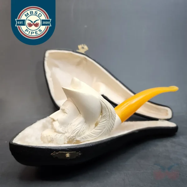 Vintage Block Meerschaum Pipe, Bearded Man, Unsmoked [SOLD OUT]