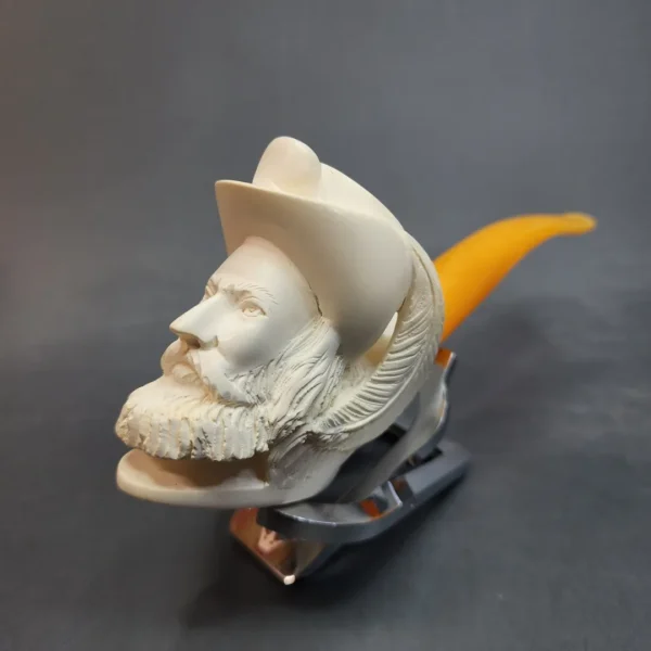 Vintage Block Meerschaum Pipe, Bearded Man, Unsmoked [SOLD OUT] - Image 4