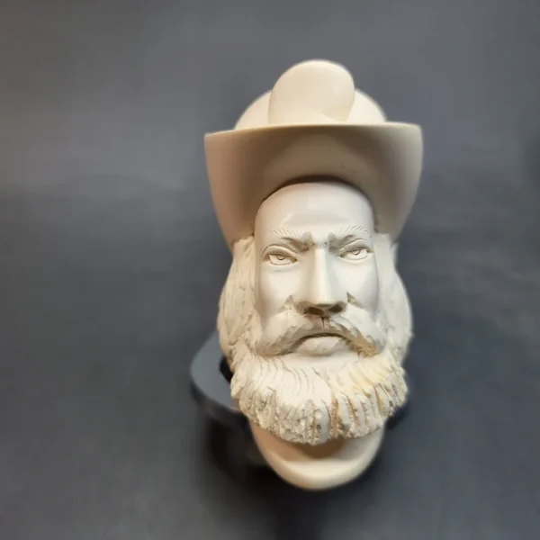 Vintage Block Meerschaum Pipe, Bearded Man, Unsmoked [SOLD OUT] - Image 5