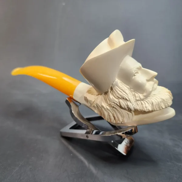Vintage Block Meerschaum Pipe, Bearded Man, Unsmoked [SOLD OUT] - Image 6