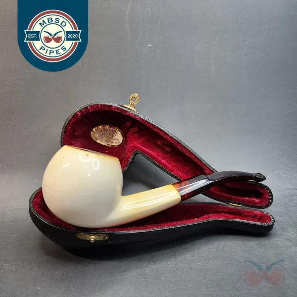 Large Bent Apple Block Meerschaum Pipe, 9mm [SOLD OUT]