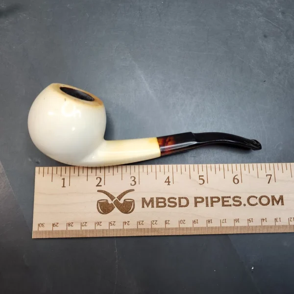 Large Bent Apple Block Meerschaum Pipe, 9mm [SOLD OUT] - Image 12