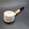 Lattice Scoop Block Meerschaum with Bamboo Shank Pipe, New [SOLD OUT] - Image 3