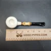 Lattice Scoop Block Meerschaum with Bamboo Shank Pipe, New [SOLD OUT] - Image 8