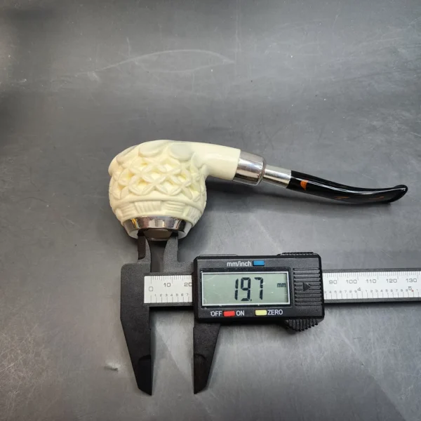 MBSD Meerschaum Silver Mounted Lattice Bent Apple Block Meerschaum Pipe [SOLD OUT] - Image 11