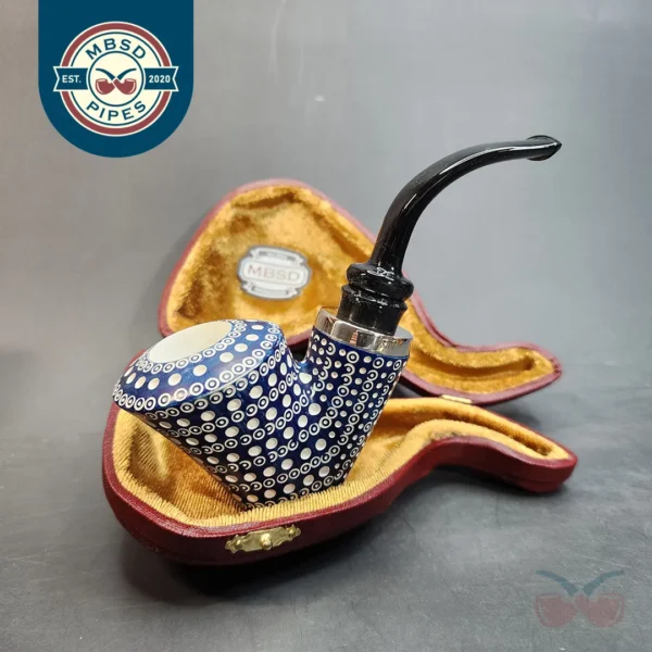MBSD Meerschaum Blue Dublin Sitter Block Meerschaum Pipe [SOLD OUT]