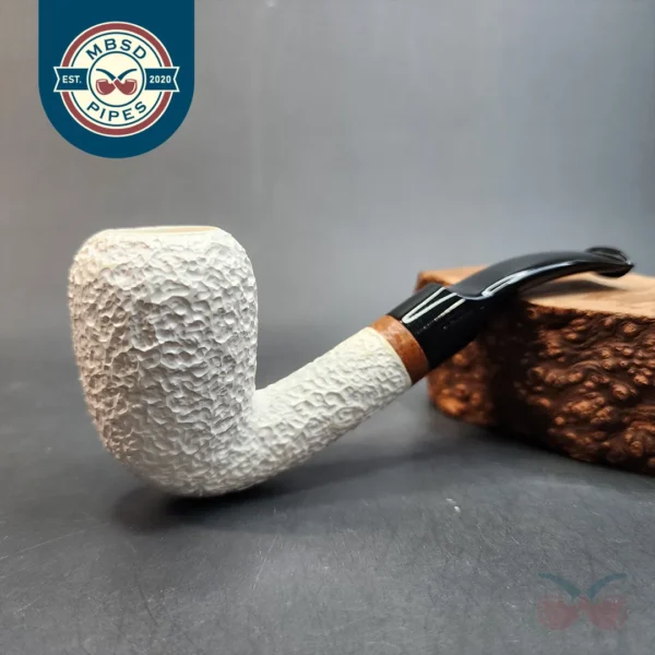MBSD Meerschaum Deluxe, Rusticated Acorn, Block Meerschaum Pipe (Briar-Mortis) [SOLD OUT]