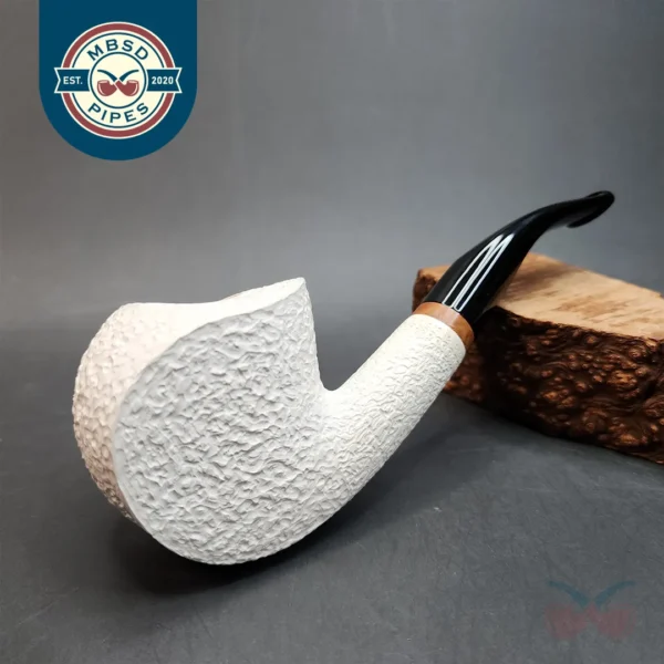 MBSD Meerschaum Deluxe, Rusticated Freehand, Block Meerschaum Pipe, 9mm [SOLD OUT]