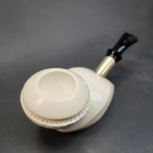 MBSD Meerschaum Deluxe, Sterling Silver Table Top Block Meerschaum Pipe - Image 3