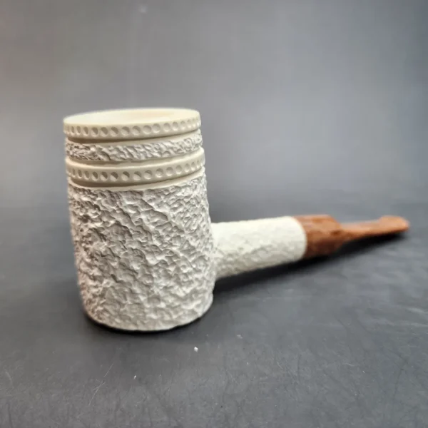 MBSD Meerschaum Deluxe, Rusticated Poker, Block Meerschaum Pipe, 9mm [SOLD OUT] - Image 4