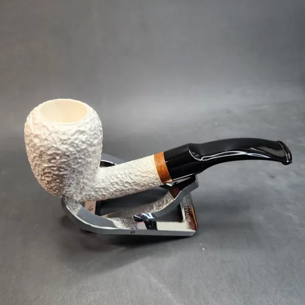 MBSD Meerschaum Deluxe, Rusticated Acorn, Block Meerschaum Pipe (Briar-Mortis) [SOLD OUT] - Image 4