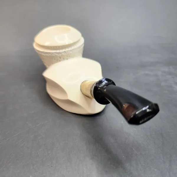 MBSD Meerschaum Deluxe, Sterling Silver Table Top Block Meerschaum Pipe - Image 5