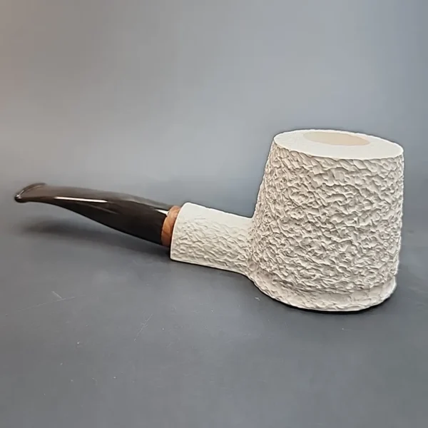 MBSD Meerschaum Deluxe, Rusticated Poker, Block Meerschaum Pipe, 9mm [SOLD OUT] - Image 5