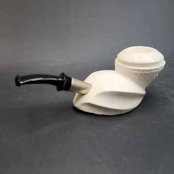 MBSD Meerschaum Deluxe, Sterling Silver Table Top Block Meerschaum Pipe - Image 6