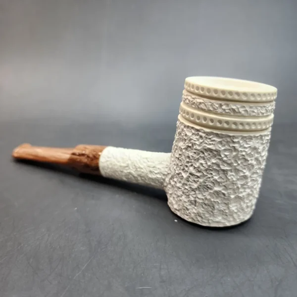 MBSD Meerschaum Deluxe, Rusticated Poker, Block Meerschaum Pipe, 9mm [SOLD OUT] - Image 6