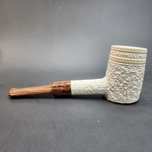 MBSD Meerschaum Deluxe, Rusticated Poker, Block Meerschaum Pipe, 9mm [SOLD OUT] - Image 7