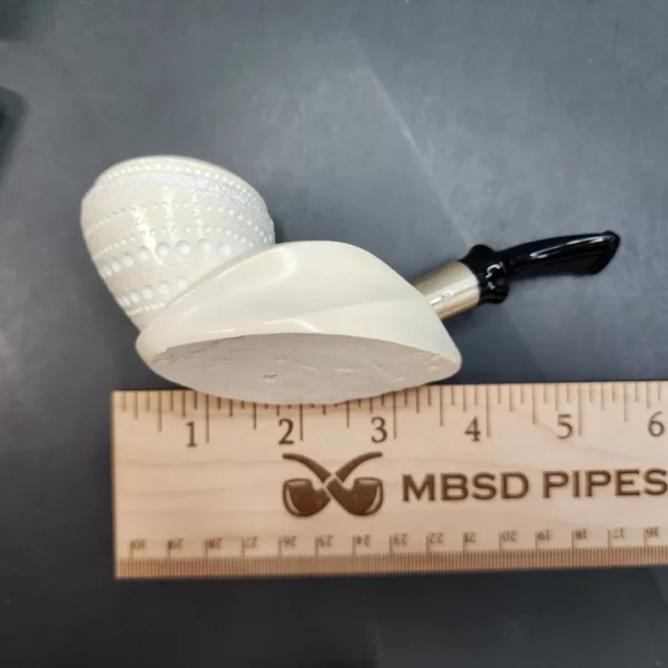 MBSD Meerschaum Deluxe, Sterling Silver Table Top Block Meerschaum Pipe - Image 9