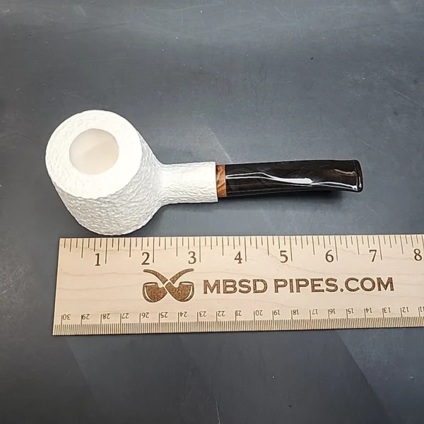 MBSD Meerschaum Deluxe, Rusticated Poker, Block Meerschaum Pipe, 9mm [SOLD OUT] - Image 9