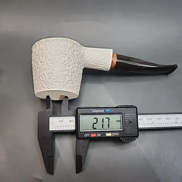 MBSD Meerschaum Deluxe, Rusticated Poker, Block Meerschaum Pipe, 9mm [SOLD OUT] - Image 10