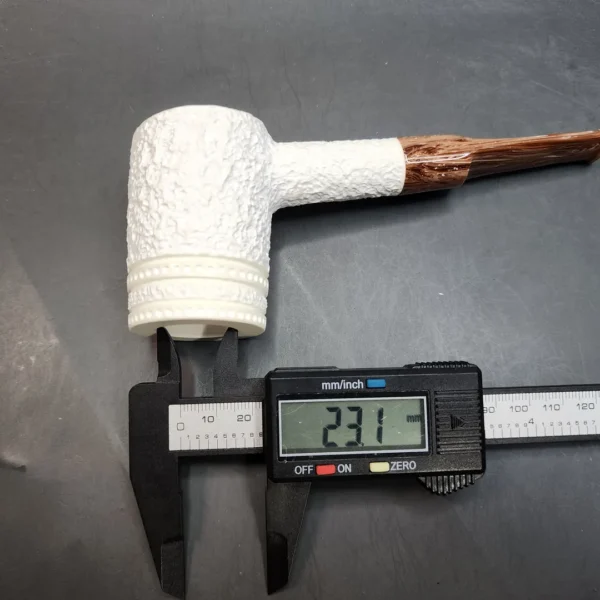 MBSD Meerschaum Deluxe, Rusticated Poker, Block Meerschaum Pipe, 9mm [SOLD OUT] - Image 10