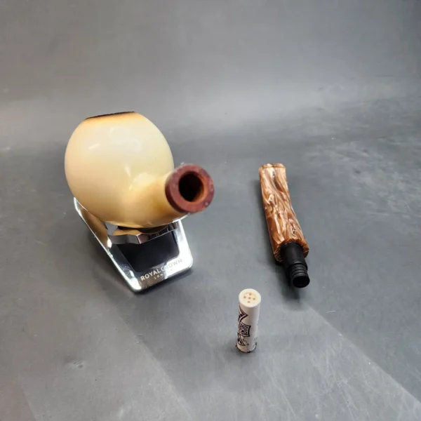 MBSD Meerschaum Deluxe, Bent Apple, Estate Block Meerschaum Pipe, 9mm [SOLD OUT] - Image 12