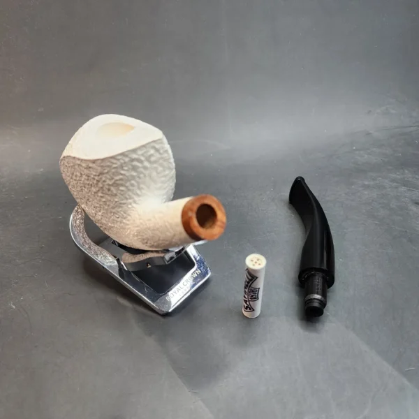 MBSD Meerschaum Deluxe, Rusticated Freehand, Block Meerschaum Pipe, 9mm [SOLD OUT] - Image 13