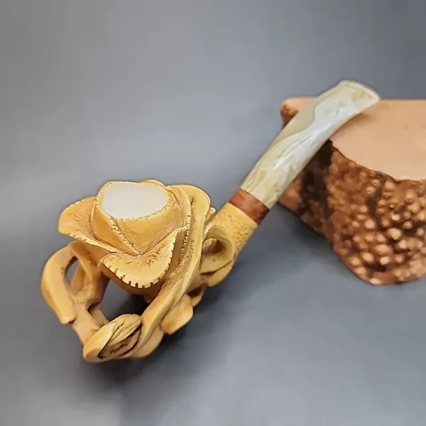 MBSD Meerschaum Deluxe Rose Block Meerschaum Pipe [SOLD OUT] - Image 3