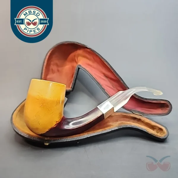 Antique Diamond Shanked Estate Block Meerschaum Pipe, Case [SOLD OUT]